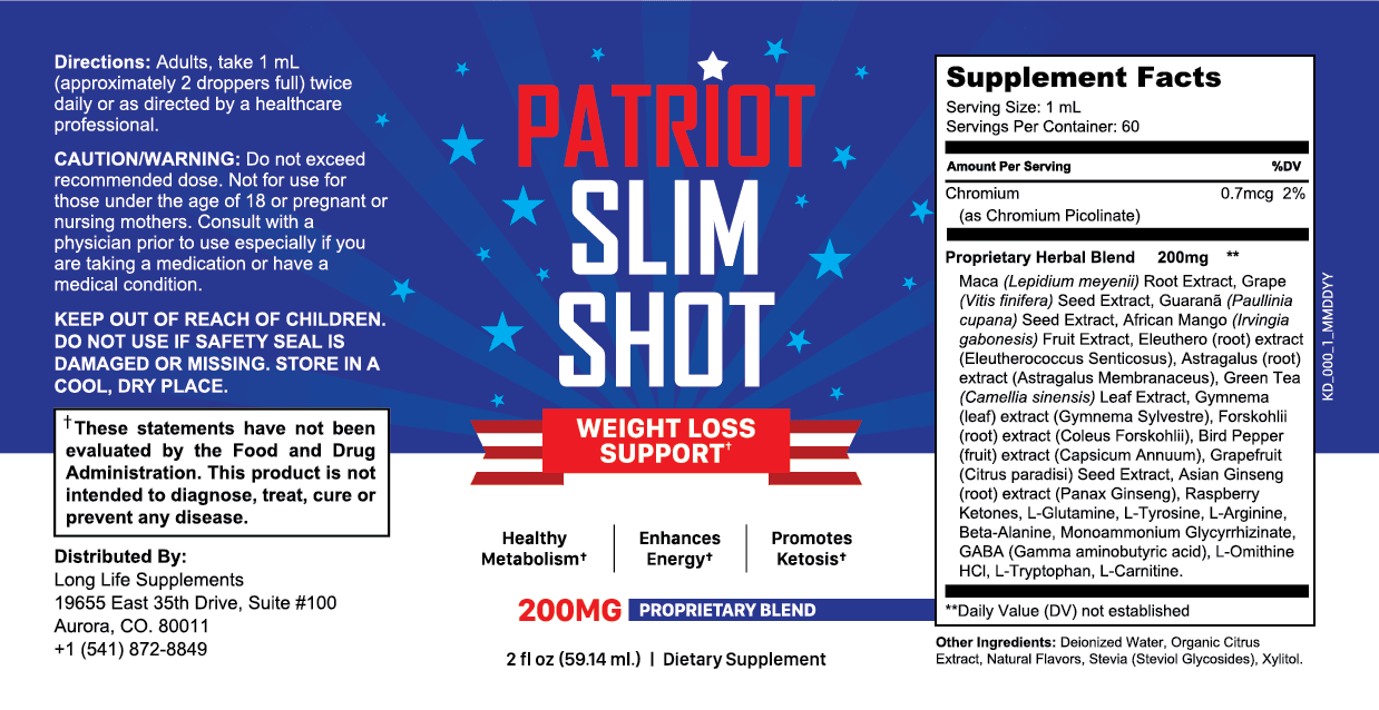 Patriot Slim Shot Label